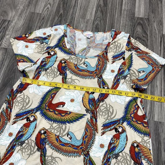 LULAROE Round Neck Short Sleeve White Bird Print T-Shirt Women's Size XL - Picture 7 of 10